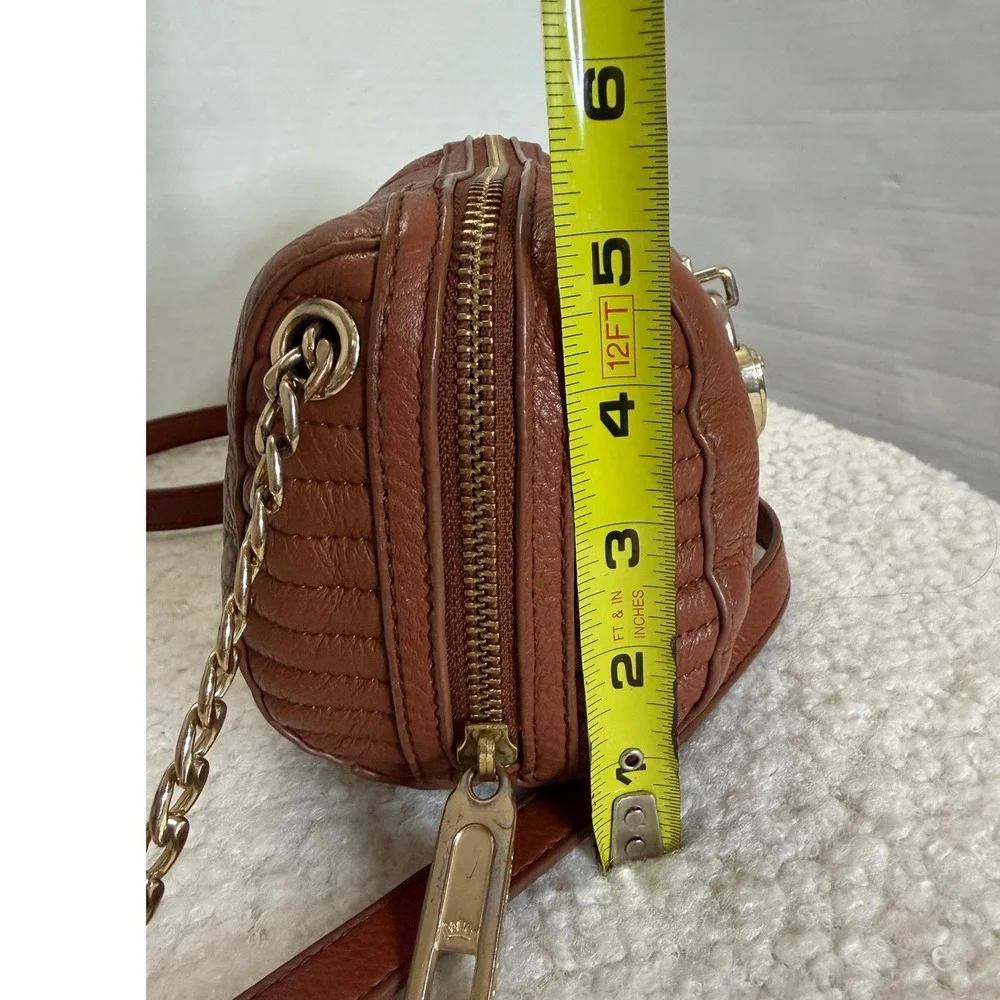 Juicy Couture Brown Leather Crossbody Bag Heart Padlock Leopard Print Lining - Picture 9 of 15